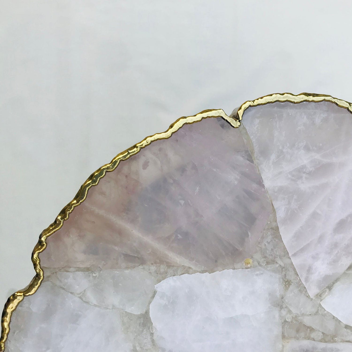 Rose Quartz Agate Organic Edge Side/Coffee Table