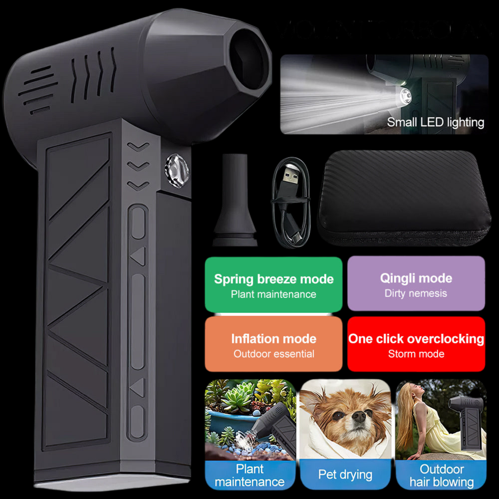 4-Speed Portable Cordless Blower Turbo Fan